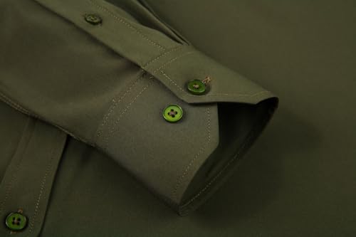 Alex Vando Mens Dress Shirt Wrinkle Free Regular Fit 4-Way Stretch Button Down Shirts