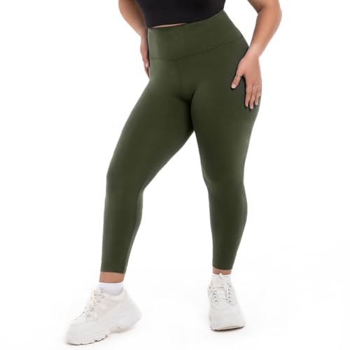 Image of SINOPHANT Plus Size Leggings for Women, High Waisted Tummy Control Buttery Super Soft Black Yoga Pants for Workout Running