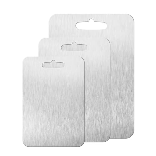 Tabla de cortar de titanio extra gruesa de 2 mm, alfombrilla de corte duradera de doble cara de grado alimenticio para cocina, fácil de limpiar y ligera para carne, frutas y verduras (14 x 10