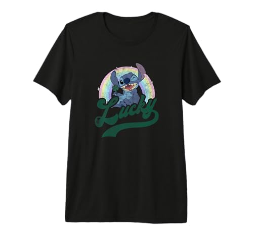 T-shirt Stitch Disney Saint-Patrick pour adulte en coton premium
