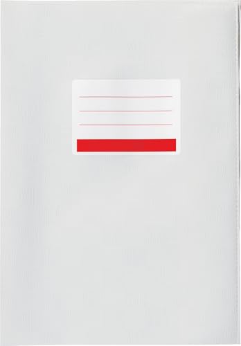 Hefthülle Heftumschlag für Schulhefte Notizbücher Kladden uvm (Weiß, A4 | 5er Pack)