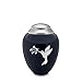 GetUrns Keepsake Tribute Hummingbird Cremation Urn (Navy and Brushed Pewter)