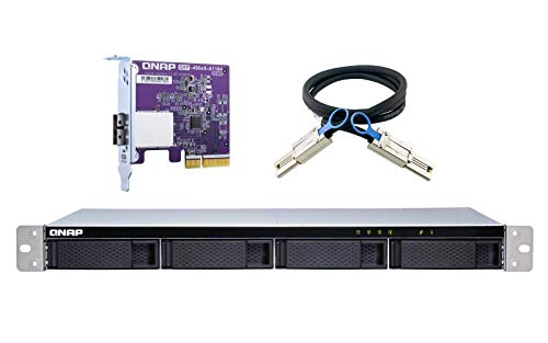 QNAP TL-R400S 4 Bay 1U Rackmount SATA 6Gbps JBOD Storage Enclosure. PCIe SATA Interface Card (QXP-400eS-A1164) Included