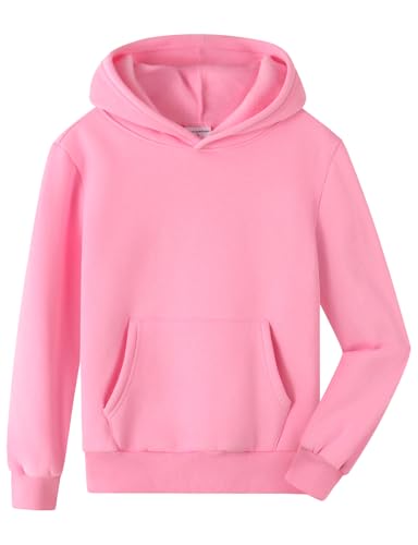 Image of Spring&Gege Youth Solid Fleece Hoodies Pullover Hooded Sweatshirts for Children (3-12 Years)