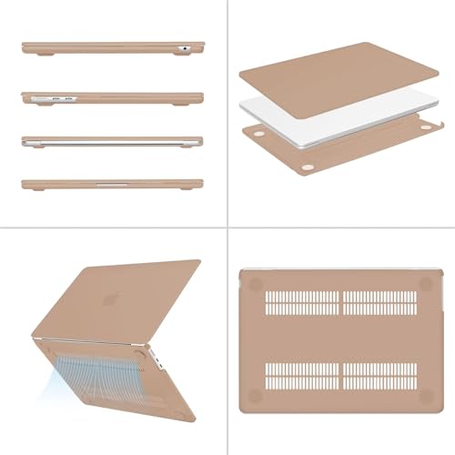 Image of MOSISO Compatible with MacBook Air 13 inch Case M5 2026 M4 2025 M3 M2 2024-2022 A3449 A3240 A3113 A2681, Hard Shell&Keyboard Cover&Screen Film&Type C for MacBook Air 13.6 inch Case, Bronze Brown