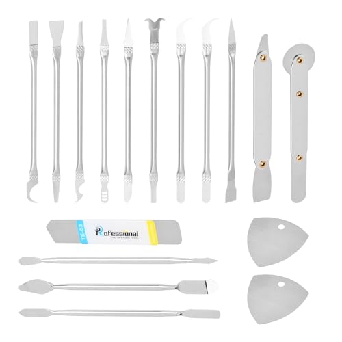 16 Piezas Herramientas de Reparación, Metal Ultradelgado, Juego de Palanca y Abertura para Teléfono Móvil, Tableta, Computadora Portátil, Consolas de Juegos y Dispositivos Electrónicos