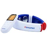 FARMAMED Elettrostimolatore collo, Terapia con calore per dolori muscolari, Elettrostimolatore cervicale multifunzione con telecomando wireless con display LCD