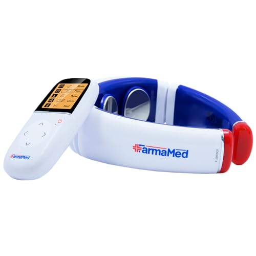 FARMAMED Elettrostimolatore collo, Terapia con calore per dolori muscolari, Elettrostimolatore...