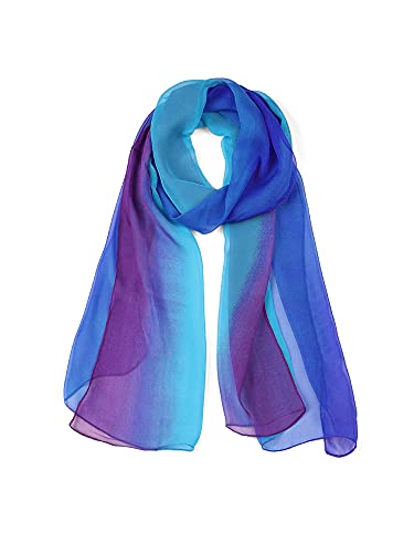 uxcell Long Chiffon Lightweight Sheer Wedding Scarf Silky Gradient Color Party Shawl Spring Summer Beach Wrap for Women