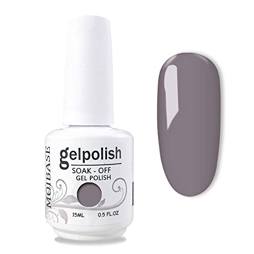 MOIBASE 15ml Gel Nail Polish Off Nail Gel Polish UV LED Varnish Shiny Nail Art Manicure Light Grey 1587