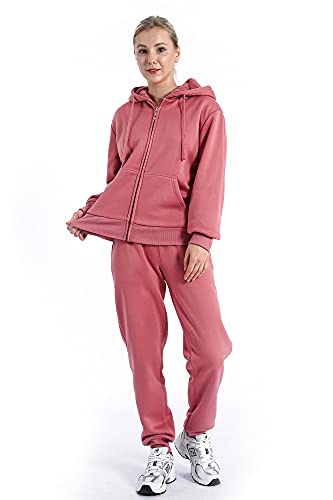 Image of TanBridge 2 Piece Outfits Women's Velour Sweatsuits Long Sleeve Zip Up Hoodie Sweatpants Tracksuits for Women