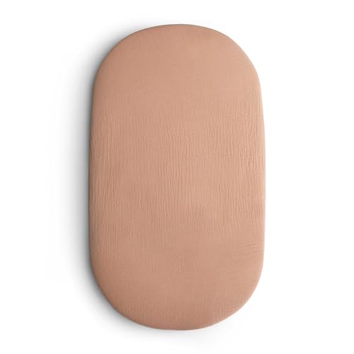Image of mushie Extra Soft Bassinet Muslin Crib Sheet | 30" x 16" (Natural)