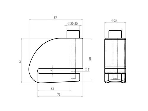 Trava de Disco com Alarme Anti Furto Segurança Proteção Moto - Cromada