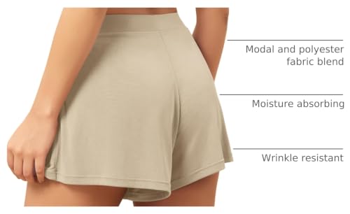 Image of ODODOS 2-Pack Ultra-Soft Modal Lounge Shorts for Women - Lightweight & Breathable Sleepwear, 3 inch Inseam
