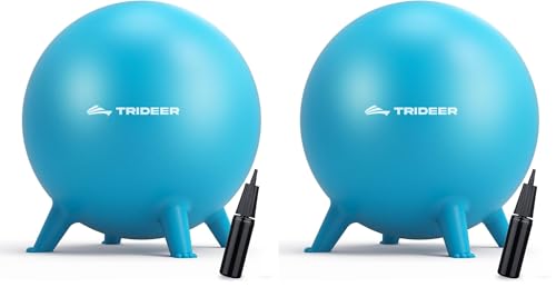 Image of Trideer Flexible Seating for Classroom Elementary, Yoga Ball Chairs for Kids, Wobble Chair of School Supplies for Sensory Kids, Student Desk Chairs for Homeschool (Blue, 55cm) (Pack of 2)