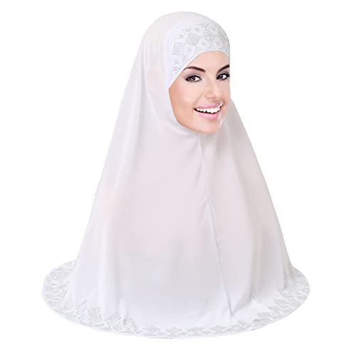 YOFASEN Damen Turban Hut - Frauen Stretch Kopfbedeckung Arabien Islamische Kopfkappe Muslim Hijab Kopftuch Lange Wrap Schals Cover