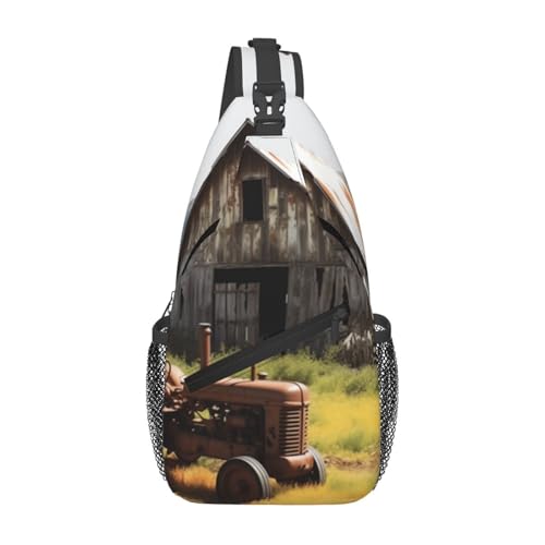 Old Wooden Barn bolso cruzado para hombres y mujeres negro