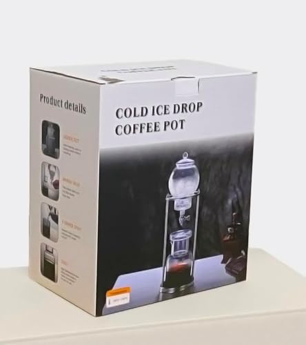 Cold Brew Drip Tower with Adjustable Water Flow,Cold Brew Drip Tower - 600ml Coffee Maker with Adjustable Valve, Reusable Stainless Steel Stand, Perfect DIY Ice Coffee & Tea Brewer for Cold