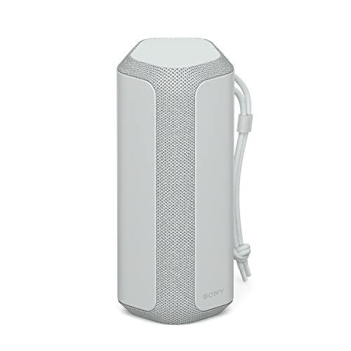 Sony SRS-XE200 - Altavoz Bluetooth inalámbrico portátil con sonido amplio y correa - impermeable, a prueba de golpes, batería de 16 horas de duración y carga rápida - Gris claro (renovado)