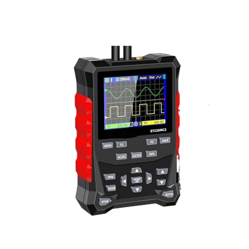 TIEOAXFT Osciloscopio Digital de Doble Canal ET120MC2, generador de señales, 120 MH/z, 500 MSa/s, miniosciloscopio portátil automático(ET120MC2 Pro)