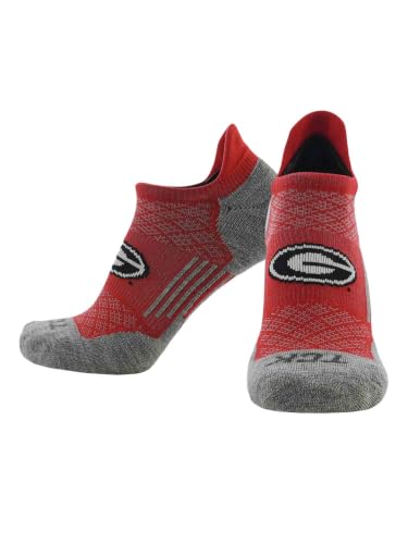 NCAA No Show Tab Socks - Georgia Bulldogs Red/Black Large