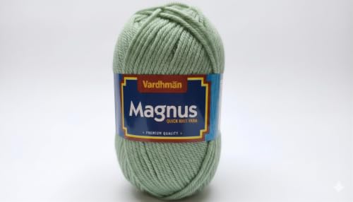 Image of Vardhman Magnus Knitting Yarn 100% Acrylic Bulky 4Ply Yarn (Pack of 1 Ball - 100g) - Knitting & Crochet Yarn for Winter Sweaters, Scarves, Blankets | Hypoallergenic, Hand Wash - Sea Green