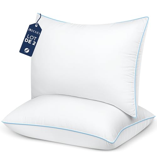 Gogreen Europe Oreillers De Lit Taille 2 - Oreillers Rafraîchissants Premium Pour Dormeurs Sur Le C T Dos Et Ventre Qualit H Teli Re Moelleux Doux Remplissage En