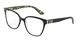  Dolce & Gabbana Dg3321, Damenbrille, Black On Damast, Glitter Black (3215)