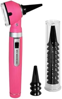 Conventional 2.5V Mini Otoscope, Hot Pink, Case, Latex Free