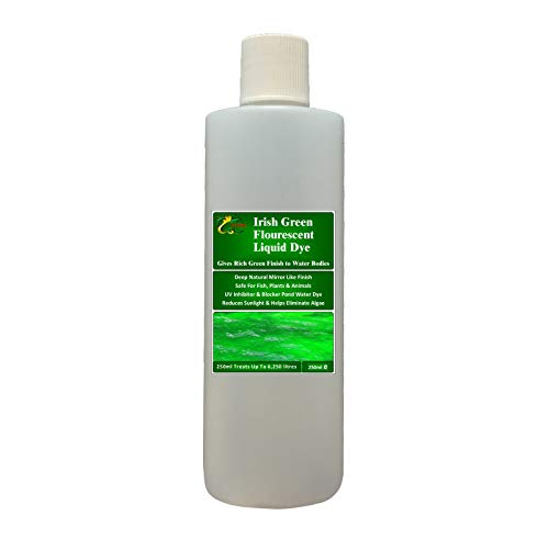 HYDRA Irish Green Fluorescent Water Liquid Dye 250ml for Pond Water Features and Fountains