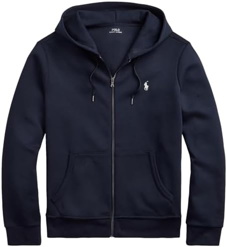 POLO RALPH LAUREN Double Knit Tech Fleece Hoodie - L - Navy