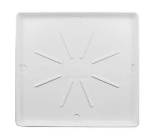 Camco Stackable Washing Machine Drain Pan, White (21006) & 20.5-Inches x 24-Inches Dishwasher Drain Pan, Black