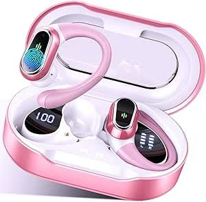 Wireless Earbuds, 2026 Bluetooth 5.4 Headphones Sport, 60Hrs HiFi Stereo Deep Bass Over-Ear buds with ENC Noise Cancelling Mic, IP7 Waterproof & LED Display Earphones with Earhooks for Workout/Running