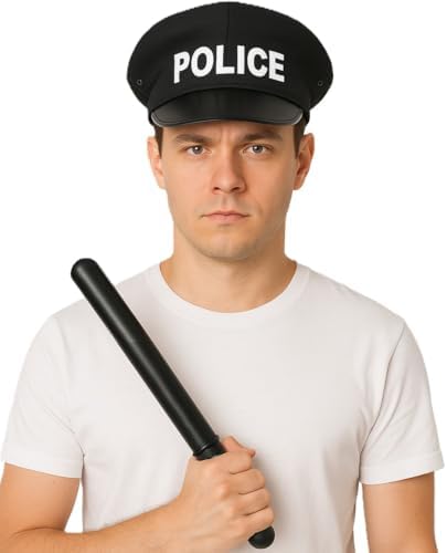 Black Plastic Police Truncheon Baton Fancy Dress Accessory For Of...