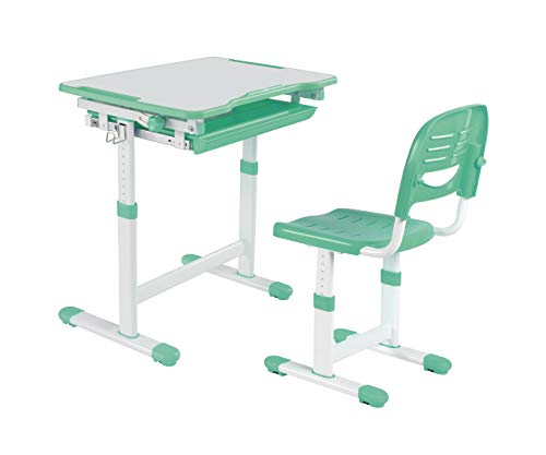 FD FUN DESK Piccolino Green-Escritorio Infantil (Altura Regulable, con Silla), Verde, 664x474x540-760 mm Cover