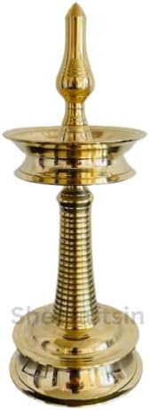 Buy Kerala Handmade Brass Nilavilakku ( 12 inch )for Pooja | Oil Lamp