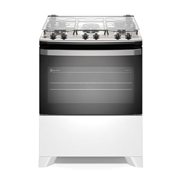 Electrolux Fogão 5 bocas Electrolux Branco Efficient Mesa Inox, PerfectCook e VaporBake® (FE5IW) Bivolt
