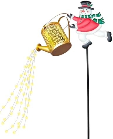 Luces solares navideñas para hervidor: diseño de hombre de nieve, decoraciones para exteriores, decoración navideña que ahorra energía, luces solares para jardín, iluminación de paisaje para c