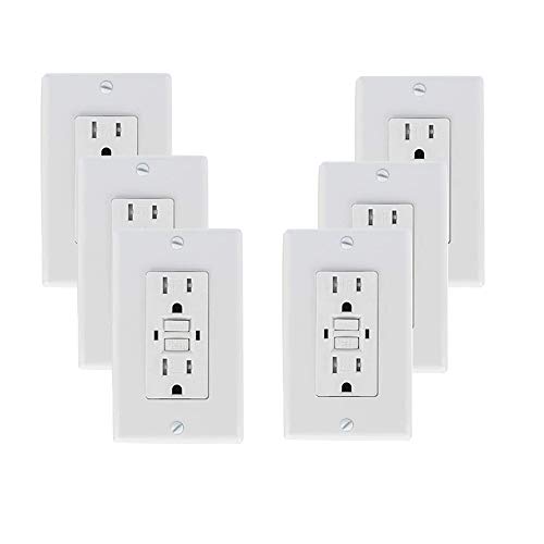 SZICT Outdoor 15A GFCI Outlet, TR+WR Receptacle, Tamper Resistant Weather Resistant with LED Indicator Lights for Indoor Outdoor, UL Listed(6 PACK,White)