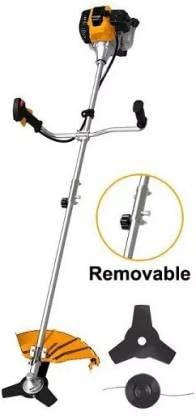 INGCO GBC5434421 with removable shaft, 3-teeth blade, and line spool attachment.