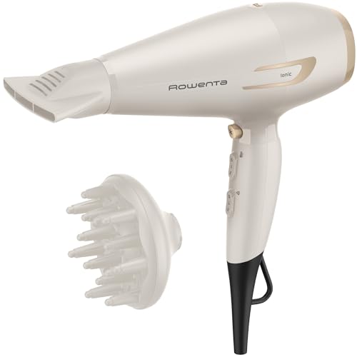 Rowenta Pro Power+, Asciugacapelli con Motore AC Robusto e Professionale di Lunga Durata, Concentratore 6mm, Diffusore di Volume per Ampia Varietà di Pieghe, Tecnologia Ionica, CV7243