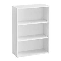 VASAGLE Bücherregal 3 Ebenen, Standregal, Aufbewahrungsregal, verstellbare Einlegeböden, für Wohnzimmer, Homeoffice, Schlafzimmer, wolkenweiß LBC163T14