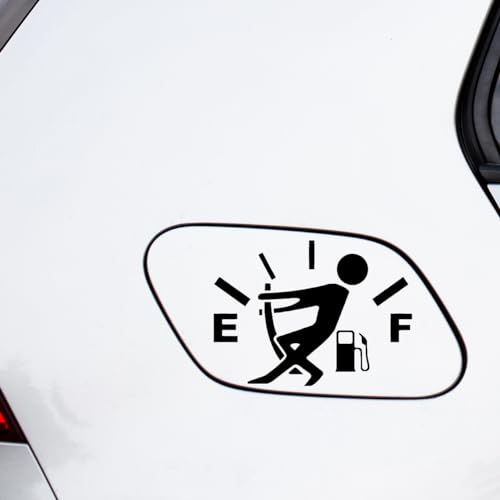 Hatcherabilia Male Empty Fuel Cap Sticker - Funny Car Stickers - Car Decals - Bumper Stickers - Campervan Stickers - Car Window Stickers - Campervan Decals - Car Vinyl Stickers (Black)