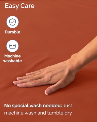 Image of Extra Deep Flex Top Split Head King Fitted Sheet - Hotel Luxury Single Fitted Sheet Only - Easily Fits 18 inch to 24 inch Mattress - Ultra Soft, Wrinkle Free w /Extra Deep Pockets - Terracotta