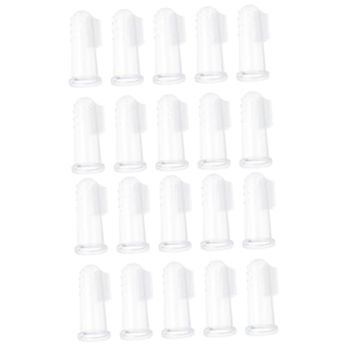 BESPORTBLE 20 Sets Pet Finger Toothbrush Dog Brush for Shedding Silicone Pet Oral Care Tool Easy-to-use Portable for Travel