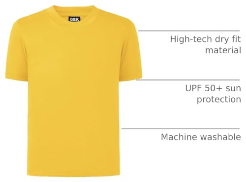 Image of QBK 2T to Youth Neon Shirt Kids UPF 50+ Dry Fit Athletic Short Sleeve Rash Guard T Shirts for Boys Girls Sports Undershirt