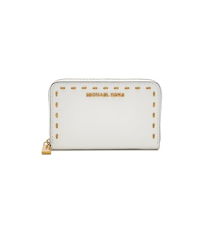 Image of MICHAEL Michael Kors Womens Jet Set Small Zip Around Card Case Optic White One Size One Size