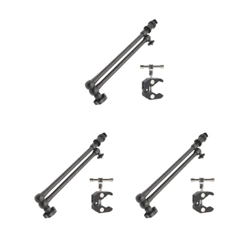Juego de 3 alicates de aleación de aluminio para cámara, brazo mágico, cangrejo, para cámara de 20 pulgadas, brazo y abrazadera de 20 pulgadas