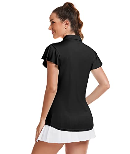 Little Beauty Women's Golf Polo T Shirts Short Sleeve Collared Lightweight Athletic Print Tennis Casual T-Shirts #TOP1