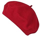 Van Der Rich ® - Französische Klassische Baskenmütze Barett - Damen (Rot, One Size)